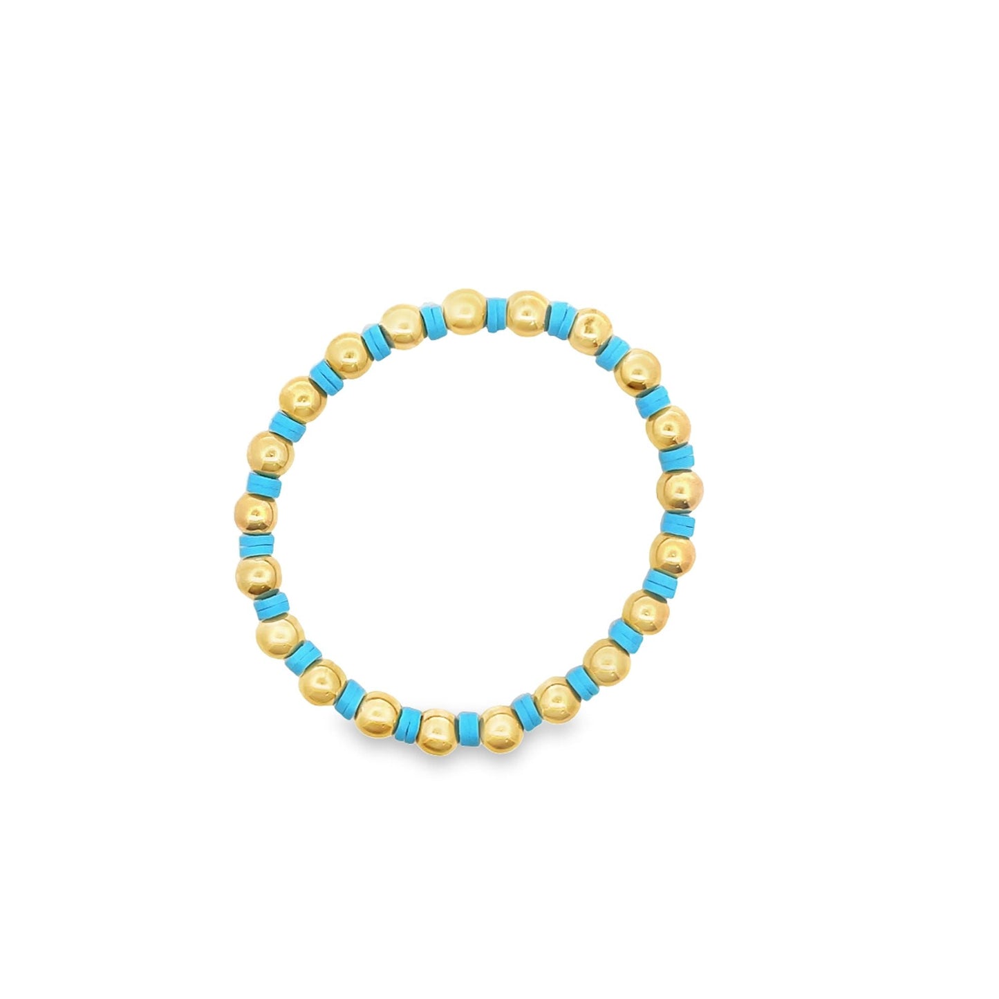 12 Colors Gold Bead Bracelet Polymer Clay Disc
