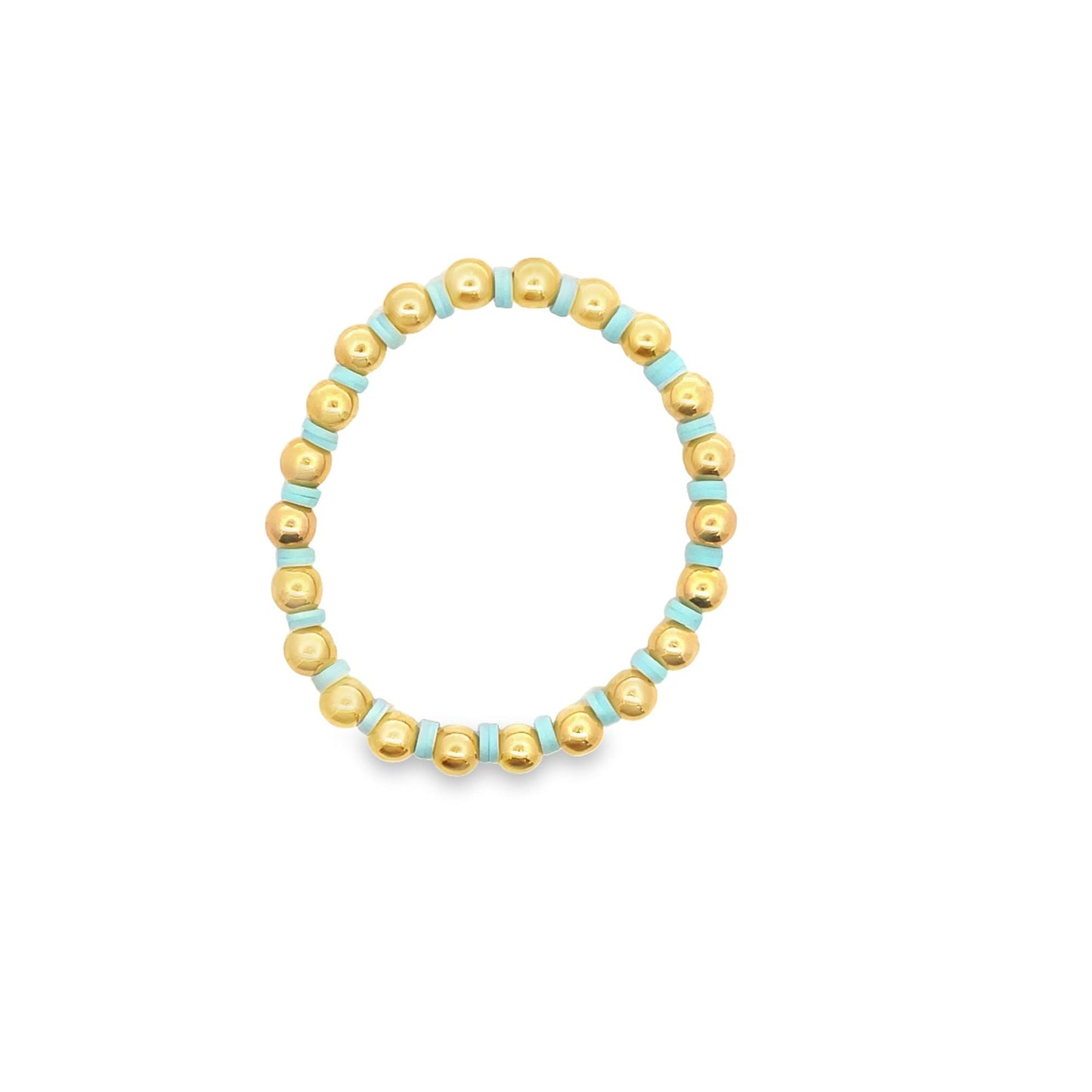 12 Colors Gold Bead Bracelet Polymer Clay Disc