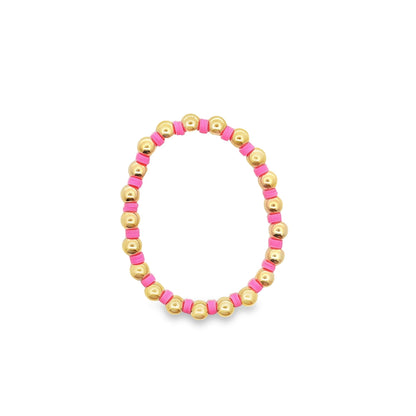 12 Colors Gold Bead Bracelet Polymer Clay Disc