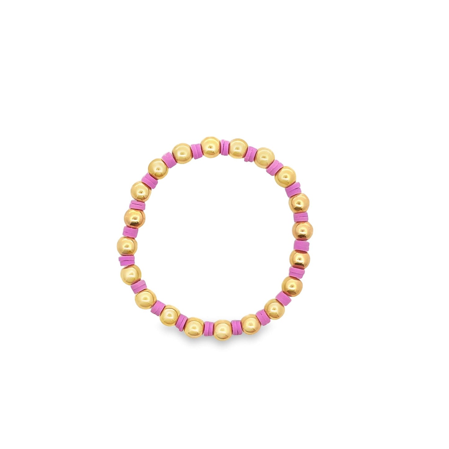 12 Colors Gold Bead Bracelet Polymer Clay Disc