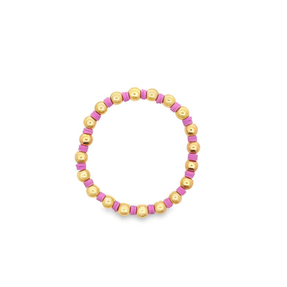 12 Colors Gold Bead Bracelet Polymer Clay Disc