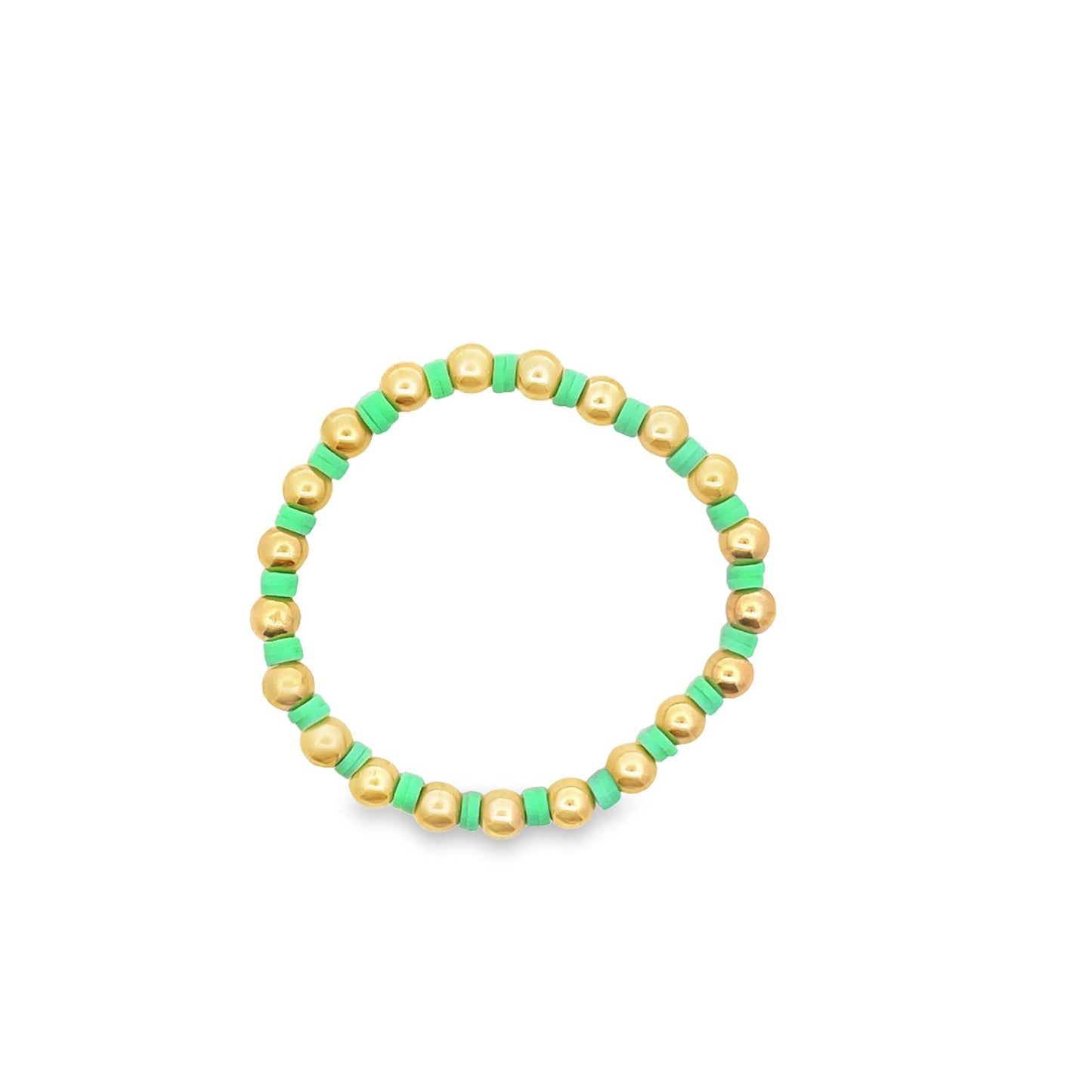 12 Colors Gold Bead Bracelet Polymer Clay Disc
