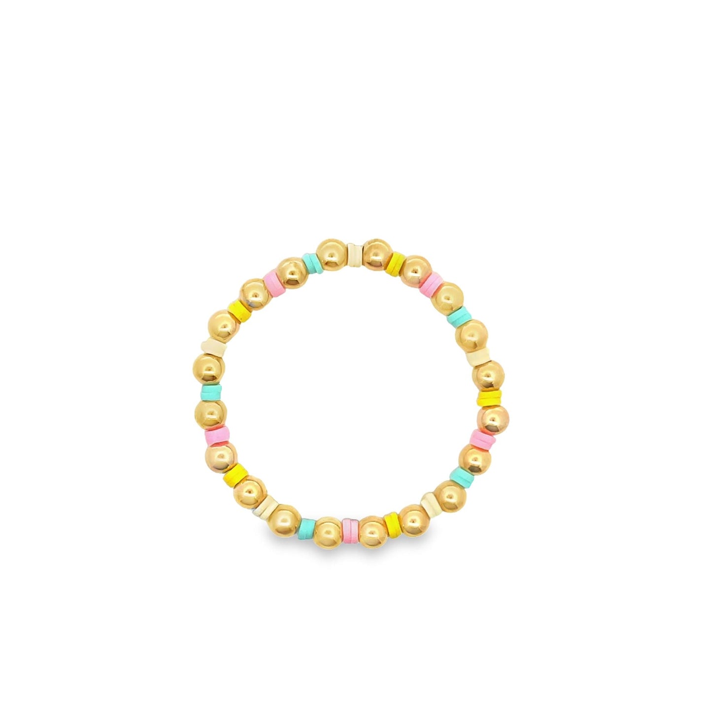 12 Colors Gold Bead Bracelet Polymer Clay Disc