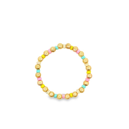 12 Colors Gold Bead Bracelet Polymer Clay Disc
