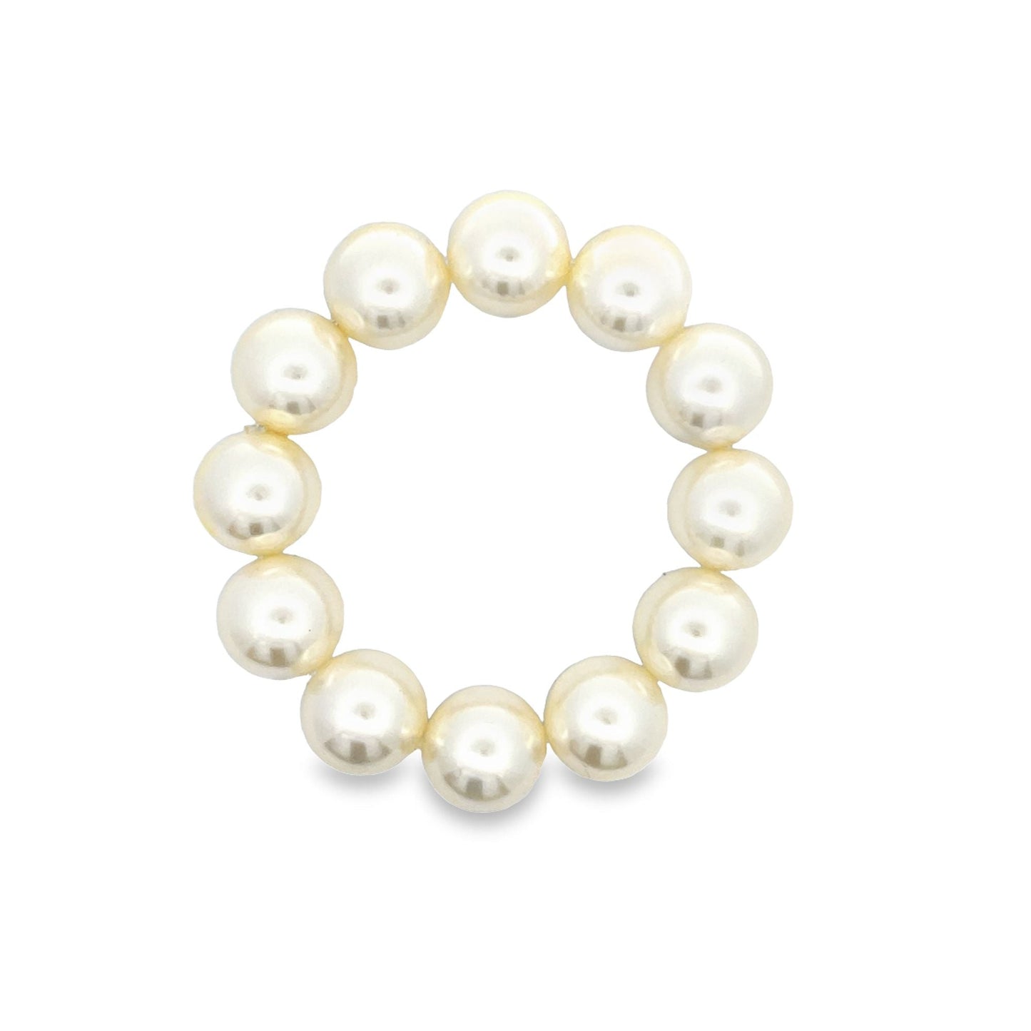 14MM White Pearl Beaded Bracelet