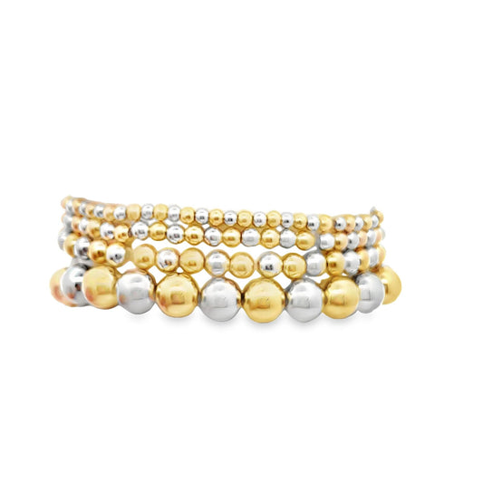 Two Toned Gold Bead Bracelet For 18K Gold Filled