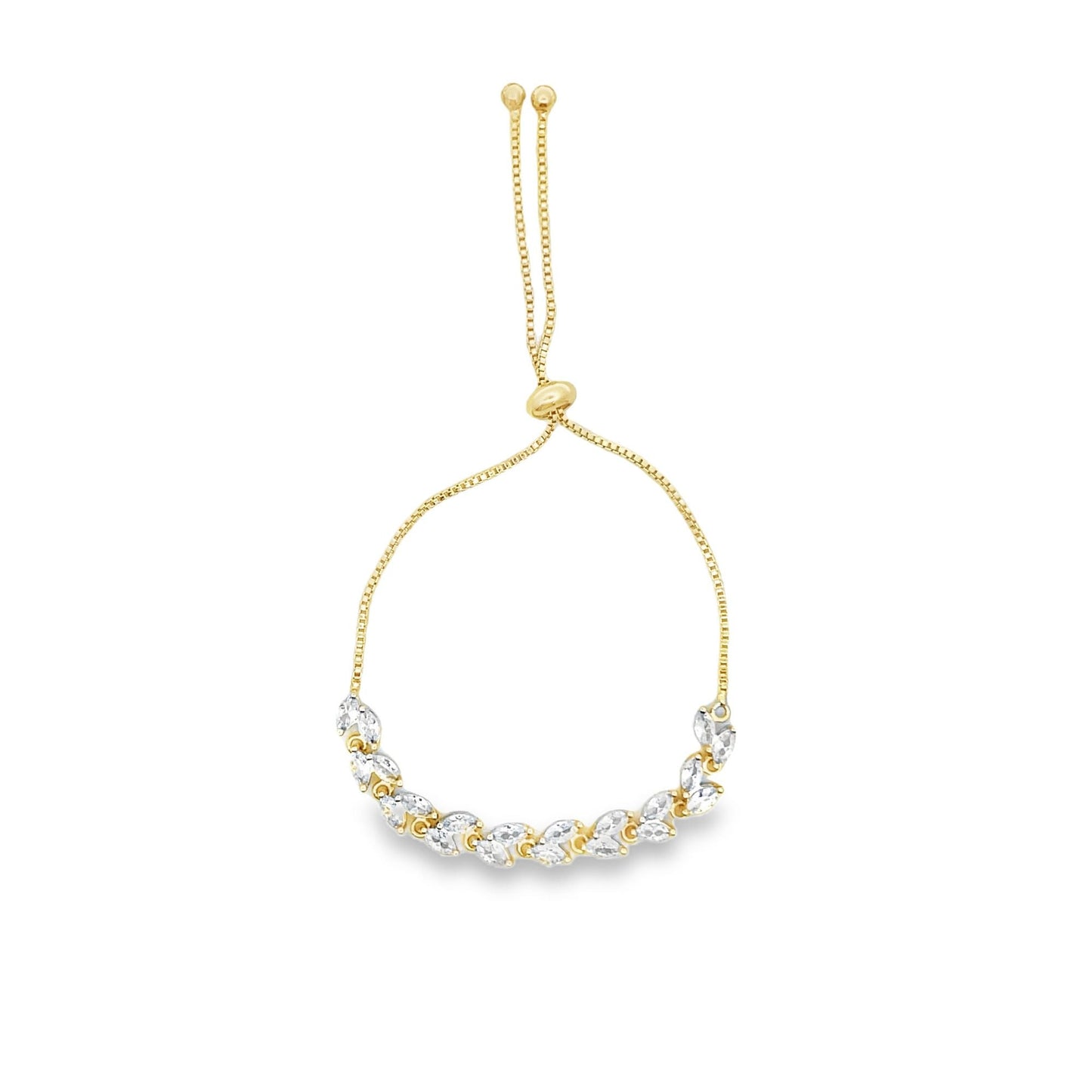 beverage-themed design Pear Cut CZ Stone Adjustable Box Bracelet