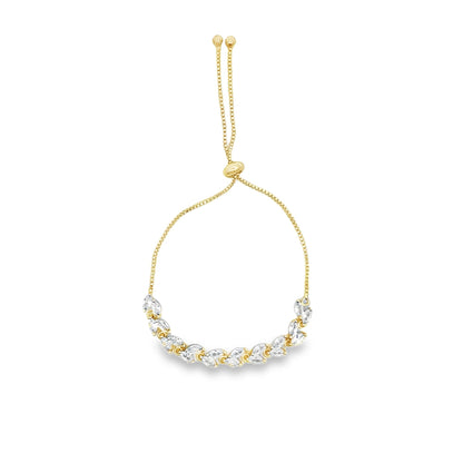 beverage-themed design Pear Cut CZ Stone Adjustable Box Bracelet