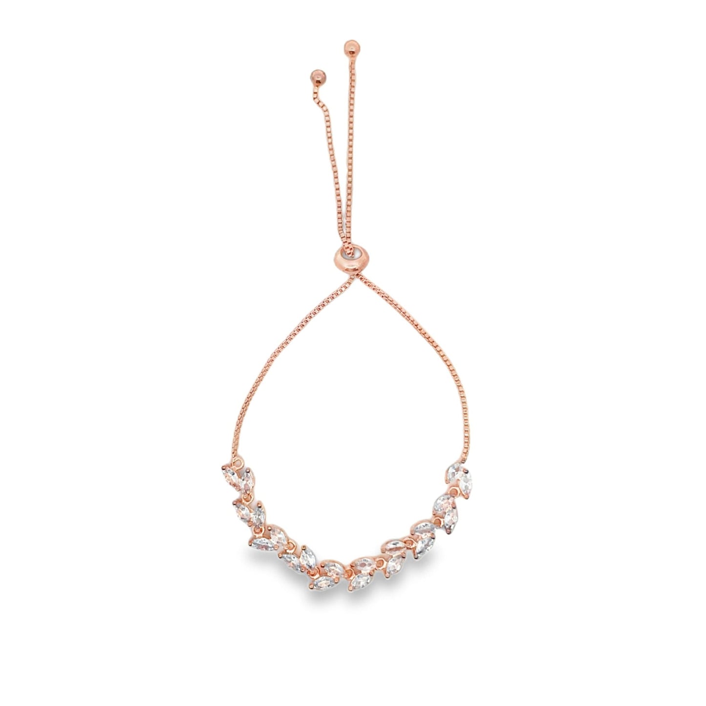 beverage-themed design Pear Cut CZ Stone Adjustable Box Bracelet
