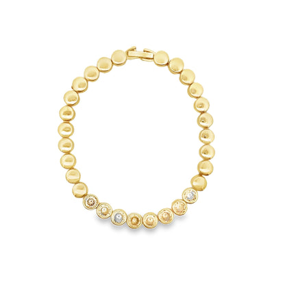 Round Circle Bracelet With Clear Round Circle Shaped CZ Stones