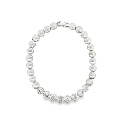 Round Circle Bracelet With Clear Round Circle Shaped CZ Stones