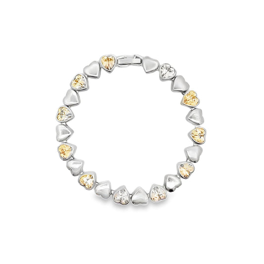 Heart Bracelet Heart Shaped CZ Stones