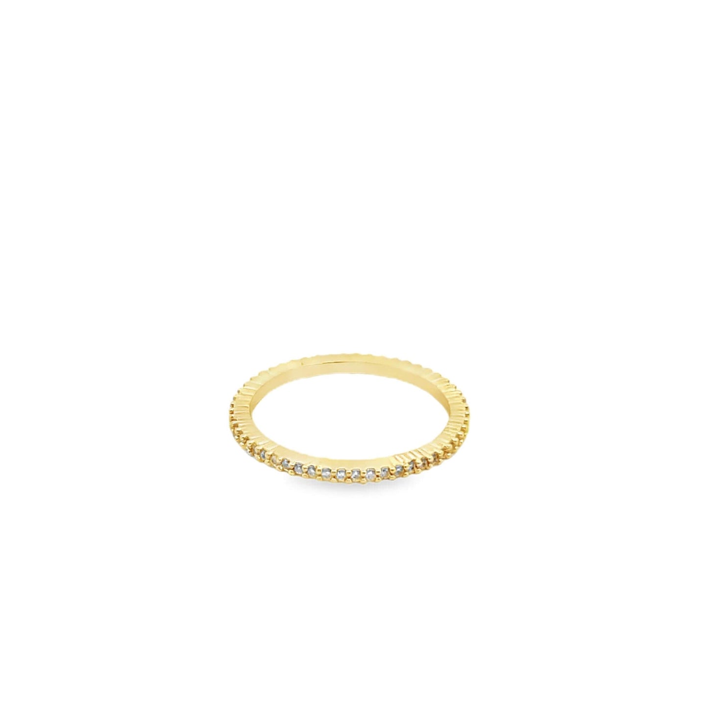 Thin Colored CZ Pave Ring