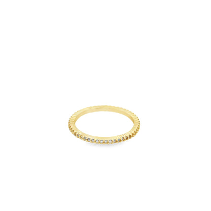 Thin Colored CZ Pave Ring