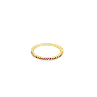 Thin Colored CZ Pave Ring