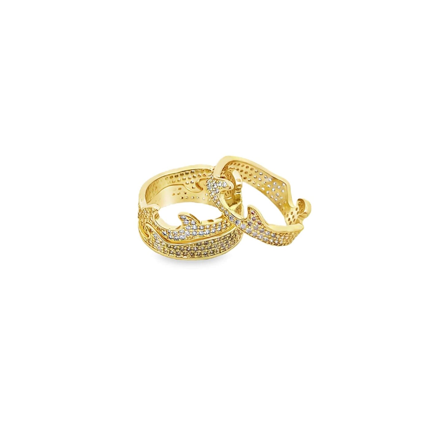 Stackable CZ Pave Puzzle Piece Ring