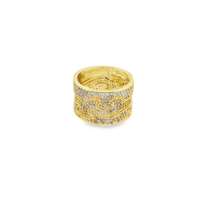 Stackable CZ Pave Puzzle Piece Ring