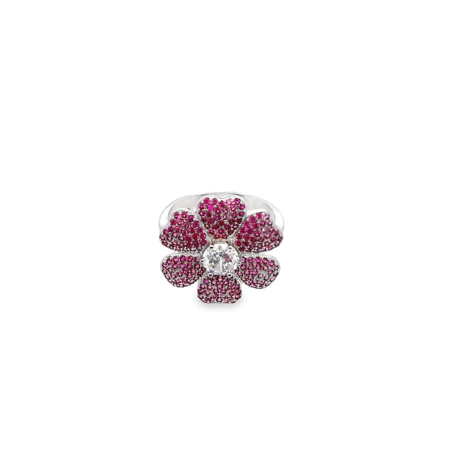 Vintage-Style CZ Pave Flower Ring