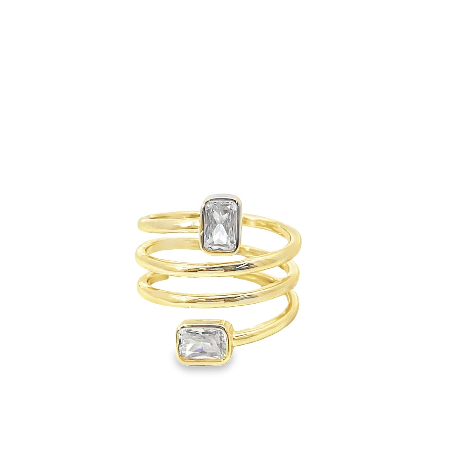CZ Spiral Spring Coil Style Ring