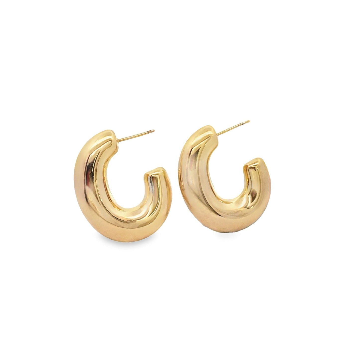 Small Thick Oval Open Hoops