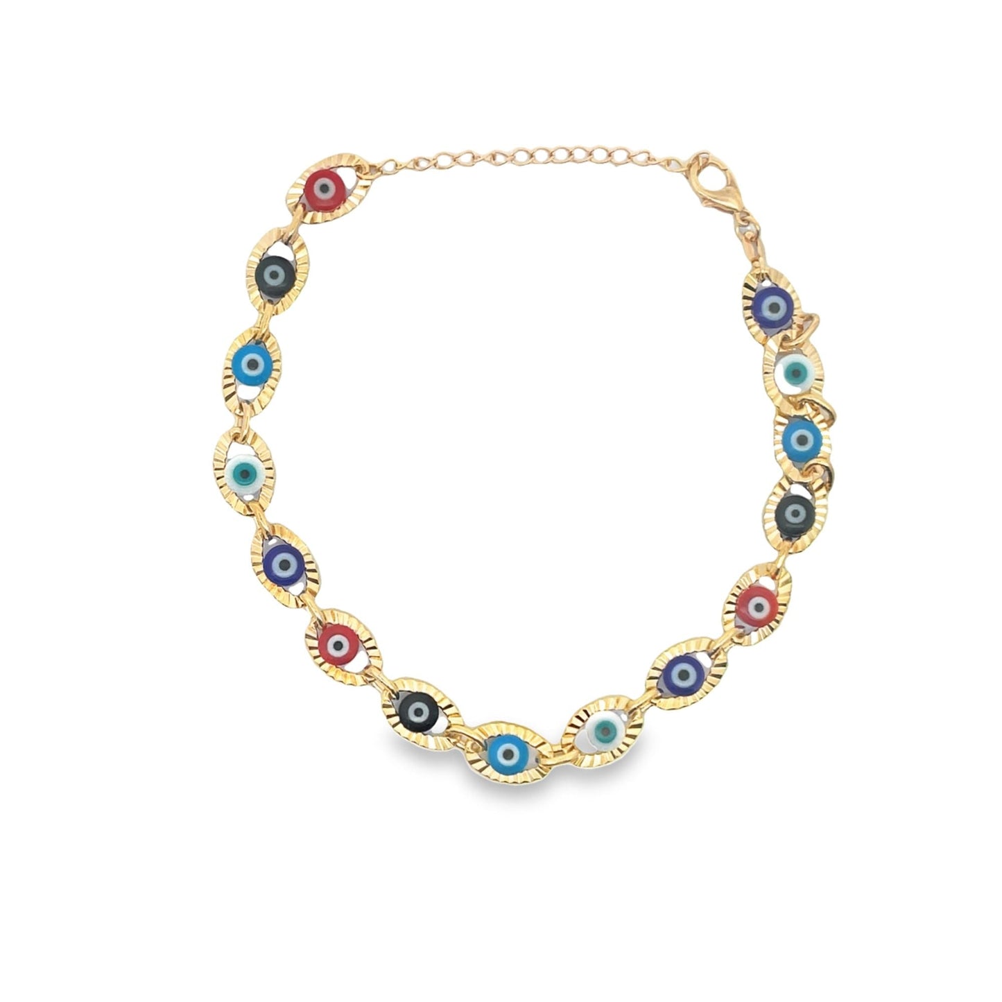 Large Multi Color Evil Eye Bracelet