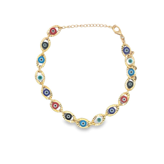 Large Multi Color Evil Eye Bracelet