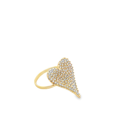 18k Gold Filled Micro CZ Heart Ring