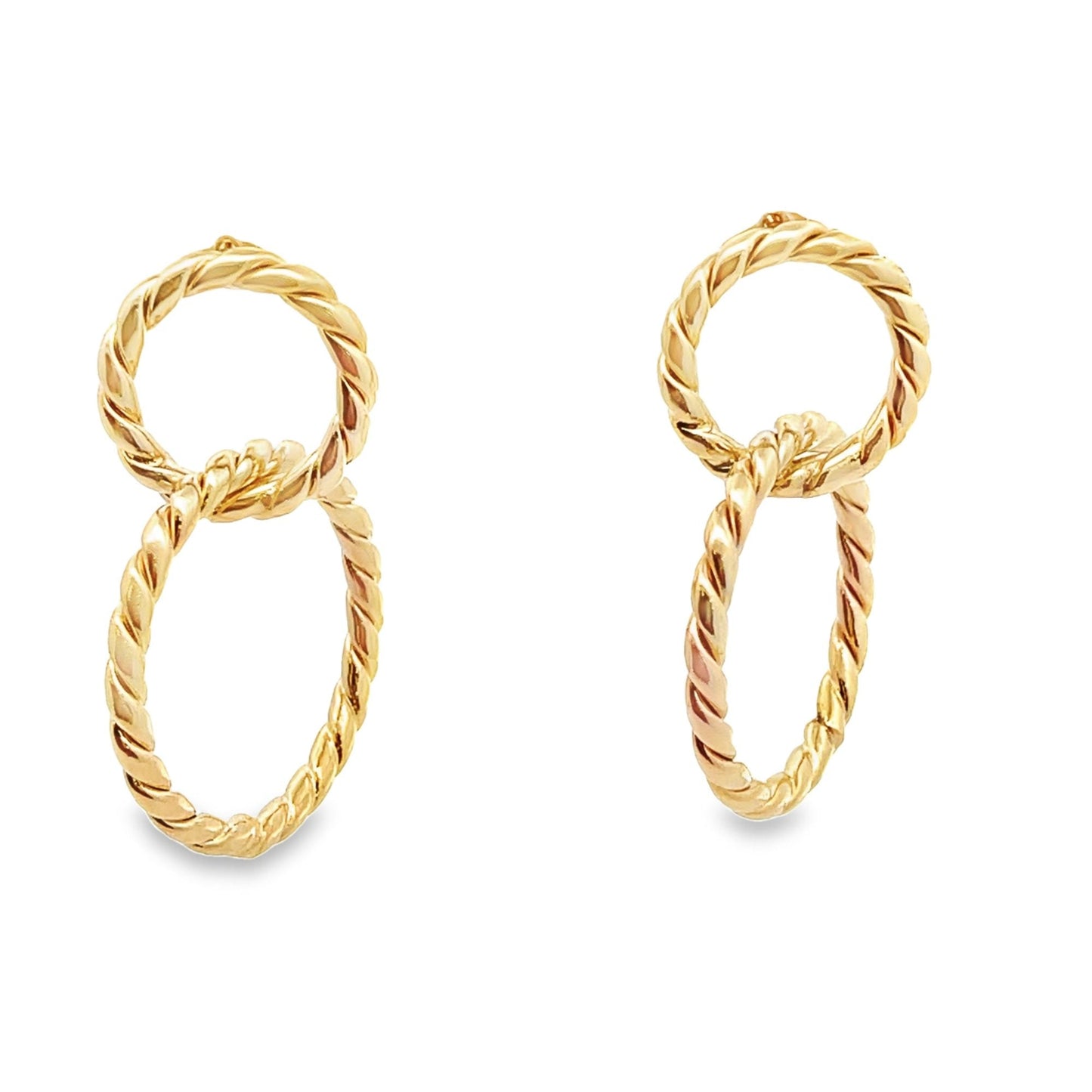 Double Dangle Drop Twisted Hoops