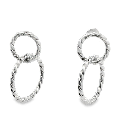 Double Dangle Drop Twisted Hoops