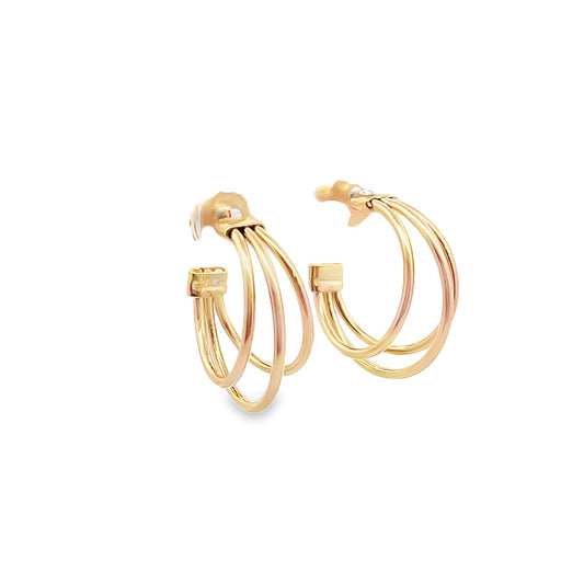 Triple Hoop Open Hoop Earrings