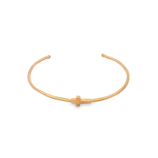 Minimalist Cross Open Bangle Cuff Bracelet