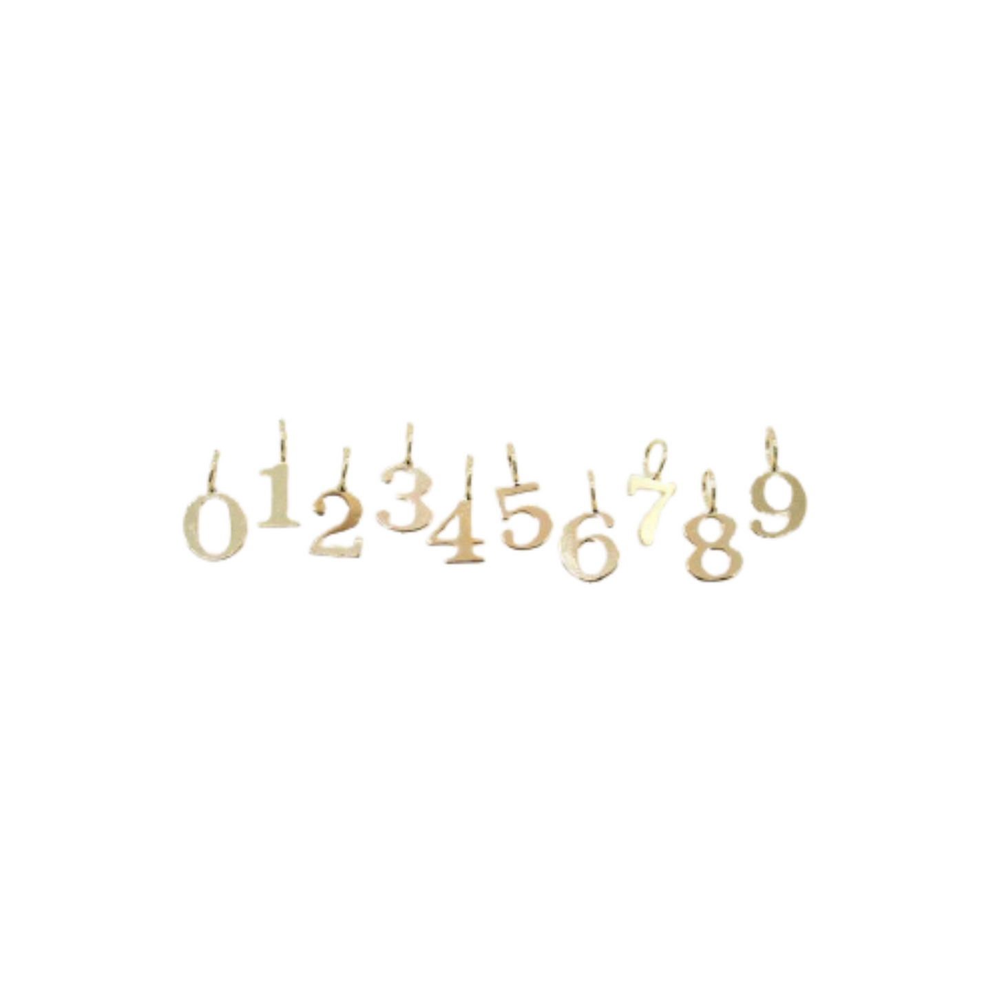 18K Gold Filled Birthday Date Number Pendant