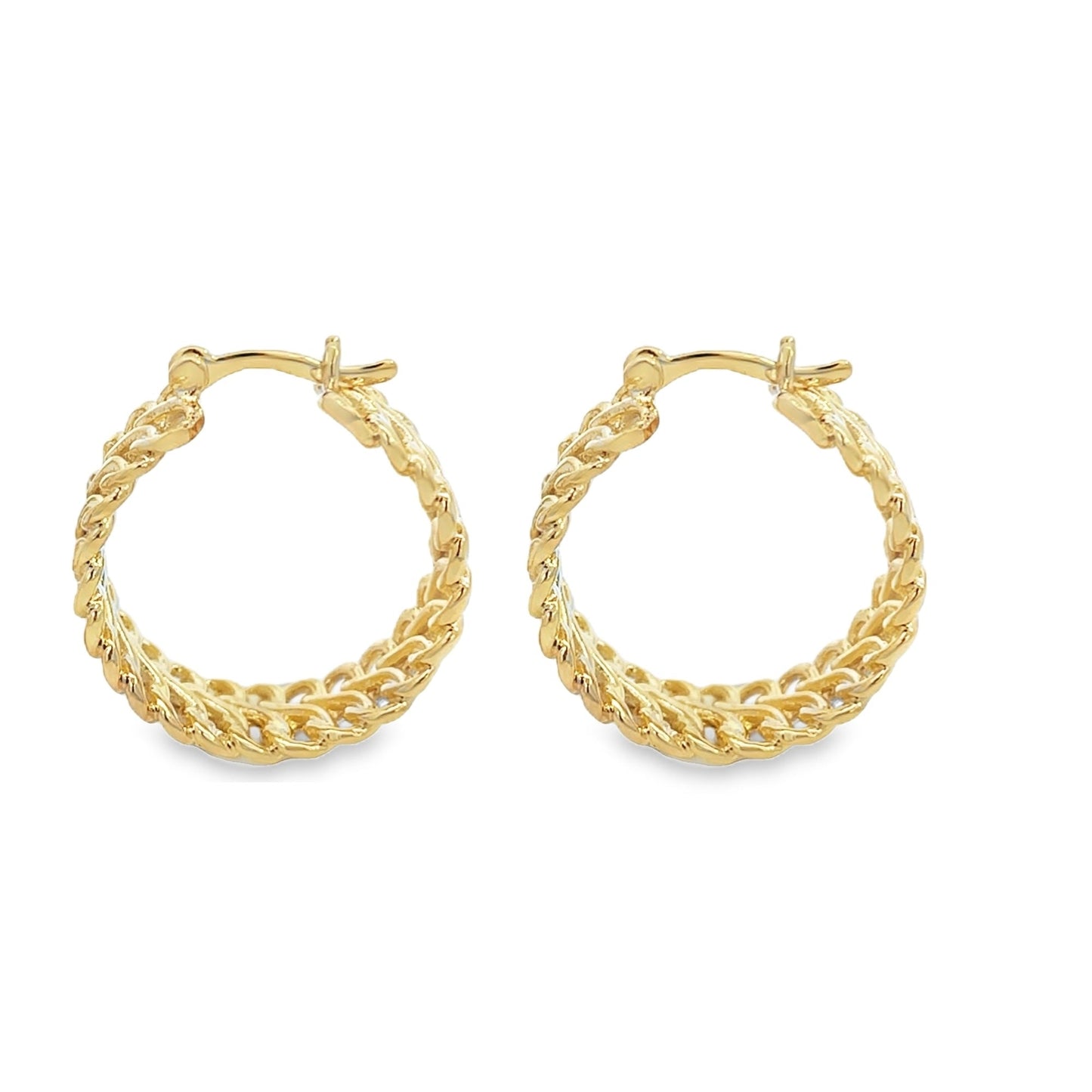 18K Gold Filled Gold Infinity Hoop Earrings | Gold Braided Hoops