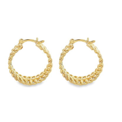 18K Gold Filled Gold Infinity Hoop Earrings | Gold Braided Hoops