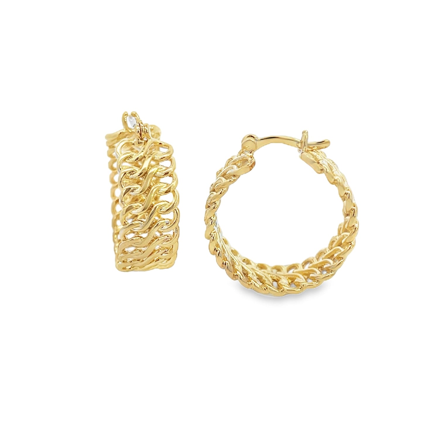 18K Gold Filled Gold Infinity Hoop Earrings | Gold Braided Hoops