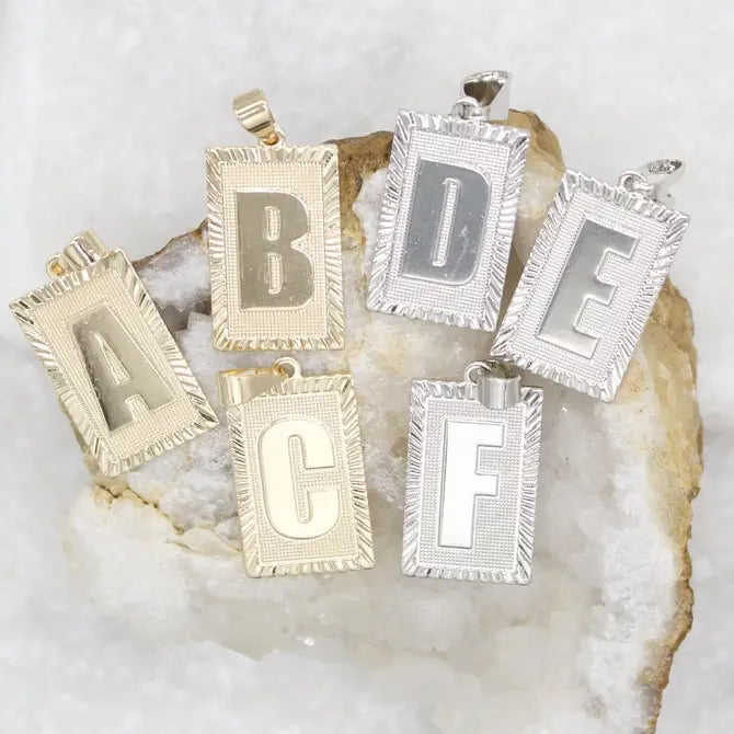 Ruffled Plate Initial Letter Pendant