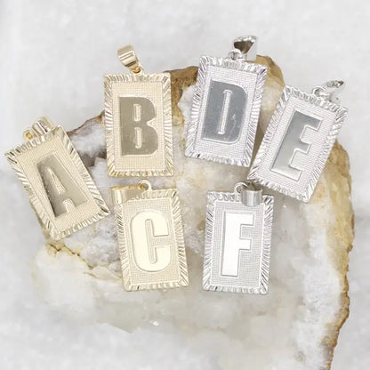 Ruffled Plate Initial Letter Pendant