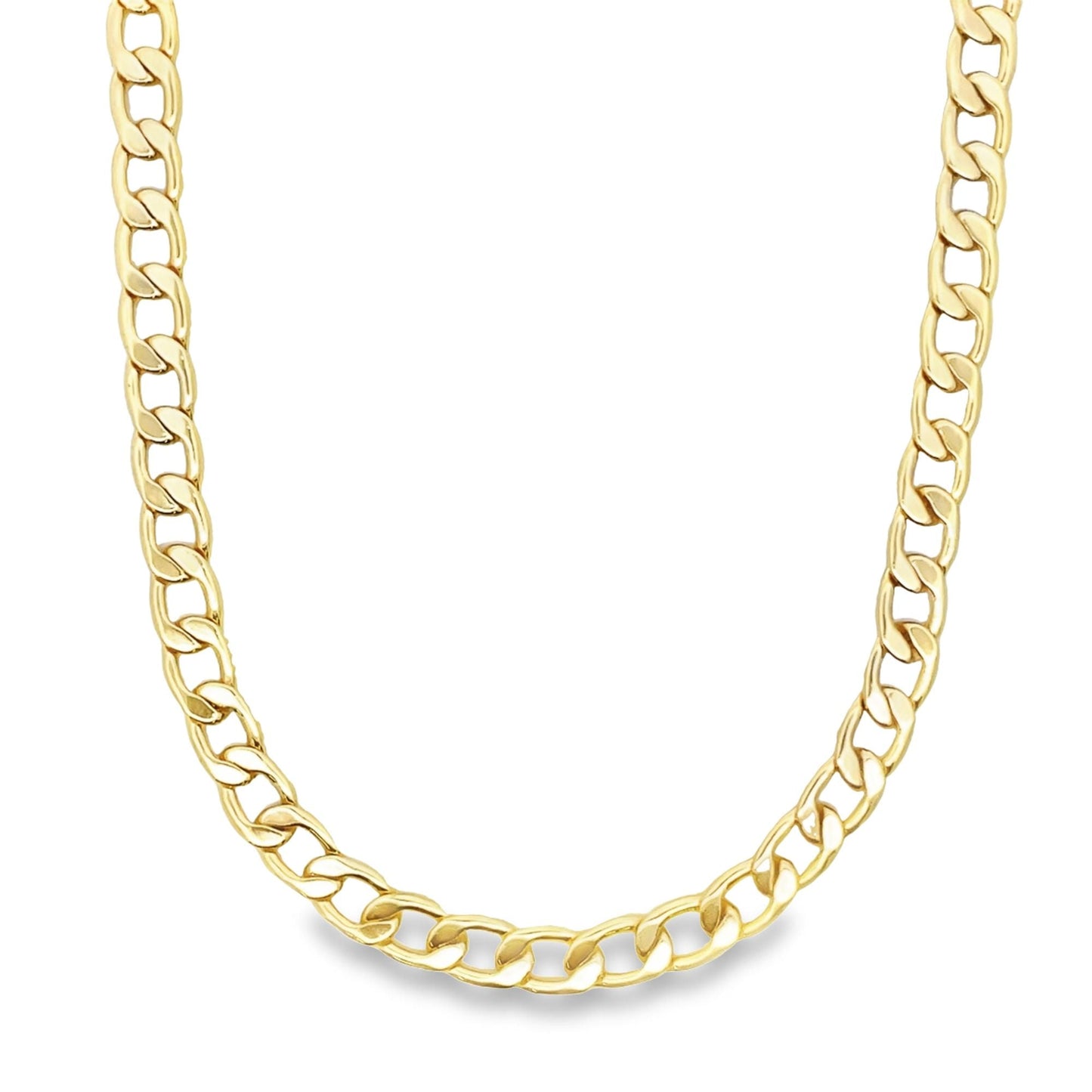 18K Gold Filled Thick Curb Link Bracelet (H62)(I14A)