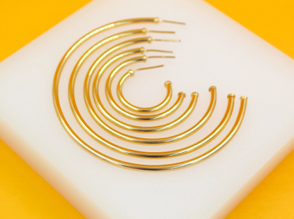 18K Gold Filled Large Thin Open Hoop Earrings