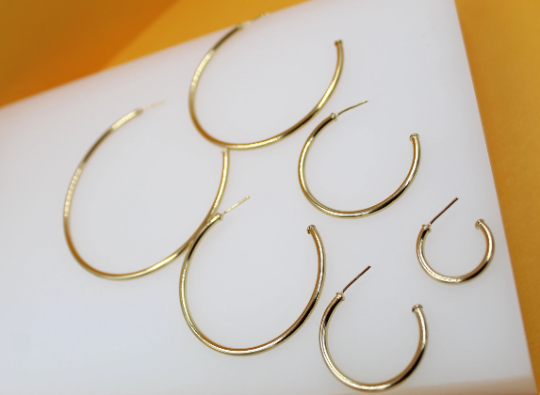 18K Gold Filled Large Thin Open Hoop Earrings