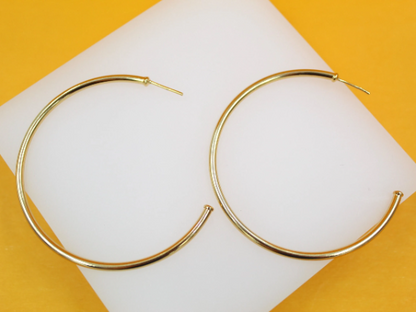 18K Gold Filled Large Thin Open Hoop Earrings