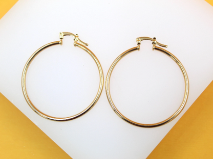 Thin Latch Back Hoop Earrings