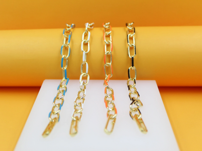 Enamel Paperclip Chain Bracelet