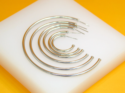 18K Rhodium Filled Large Thin Open Hoop Earrings
