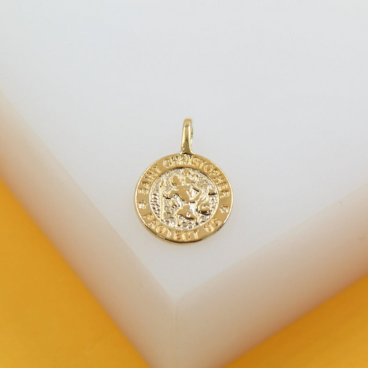 18K Gold Filled St Christopher Pendant