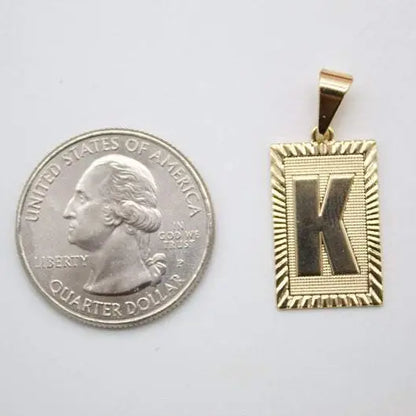 Ruffled Plate Initial Letter Pendant