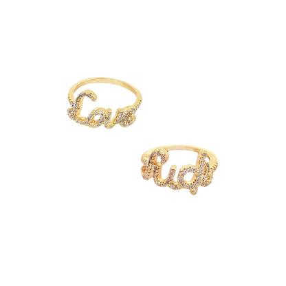 CZ Paved F*ck / Love Ring
