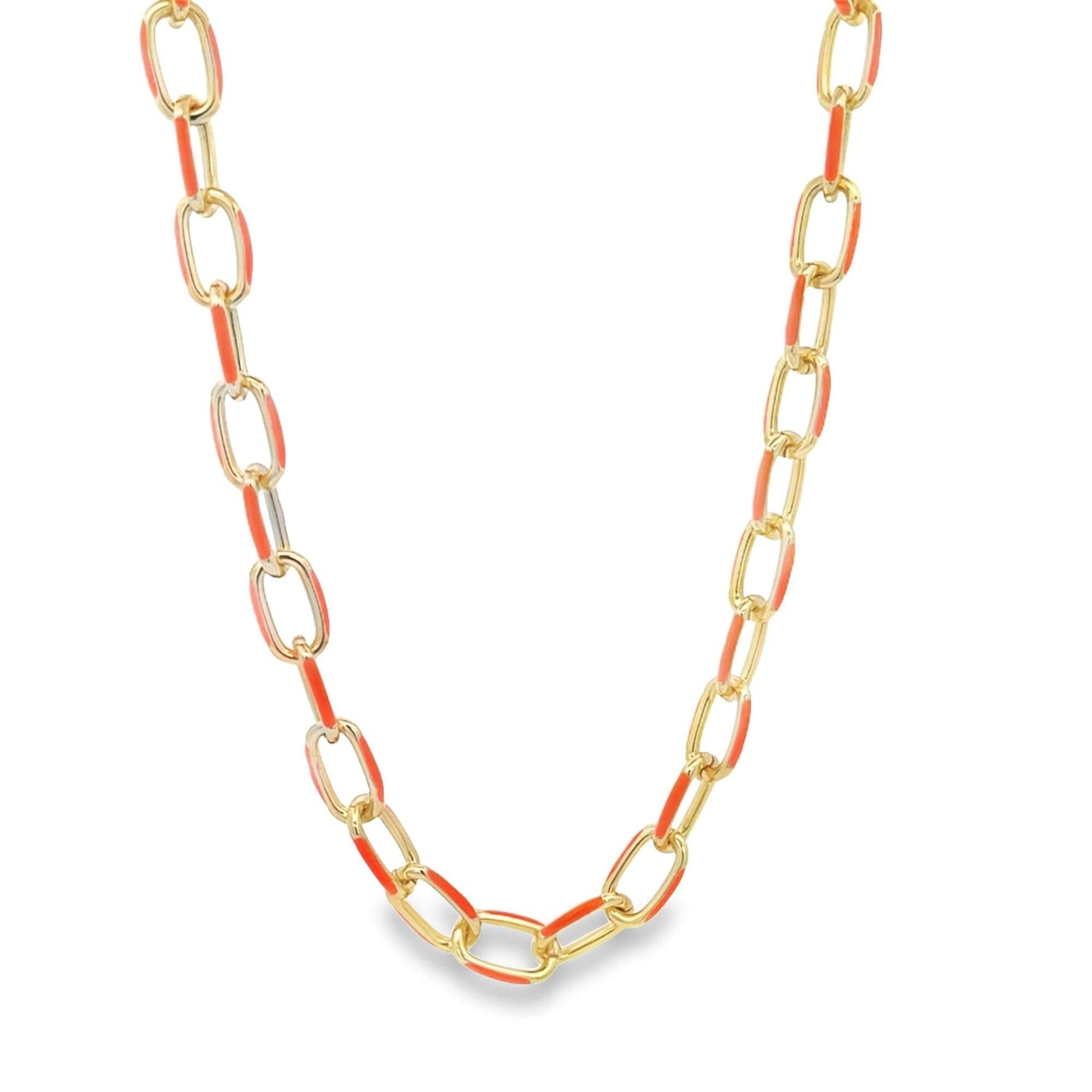 Enamel Paperclip Chain Bracelet
