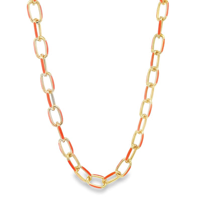 Enamel Paperclip Chain Bracelet
