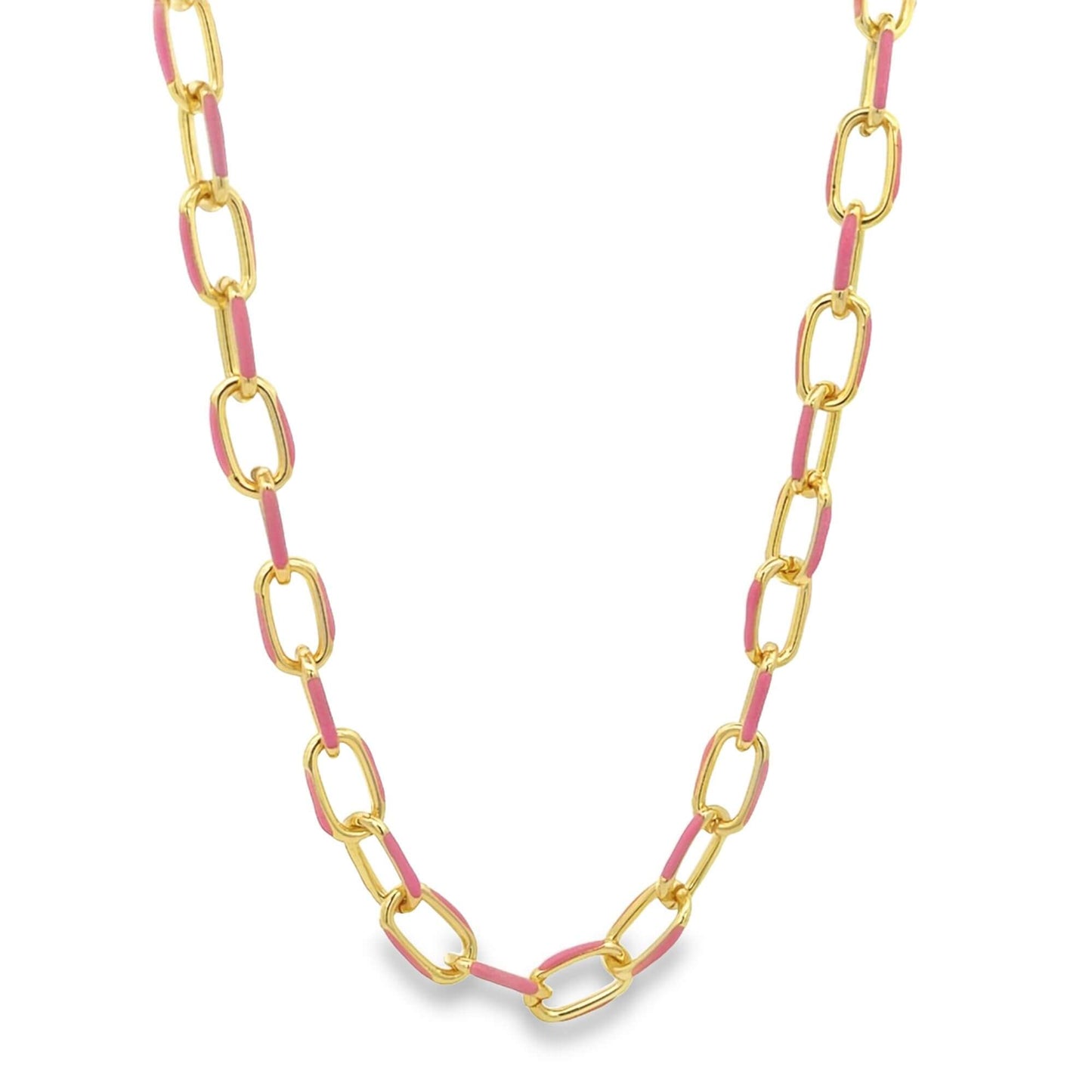 Enamel Paperclip Chain Bracelet